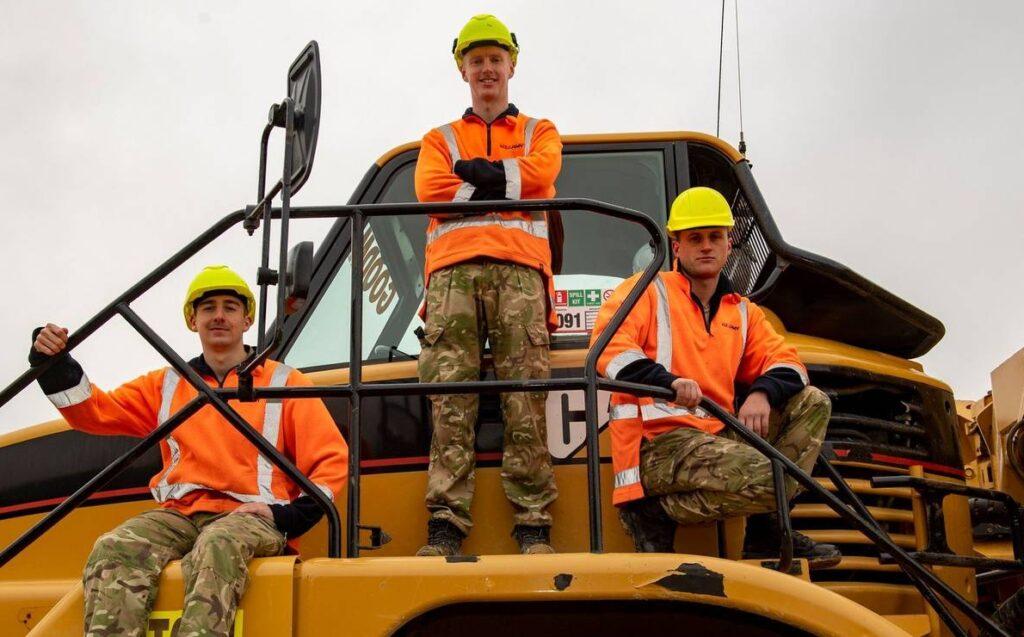 Soldiers who worked on the highway project