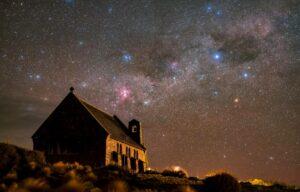 The Milky Way rises over Kaikoura Beach in New Zealand's South Island